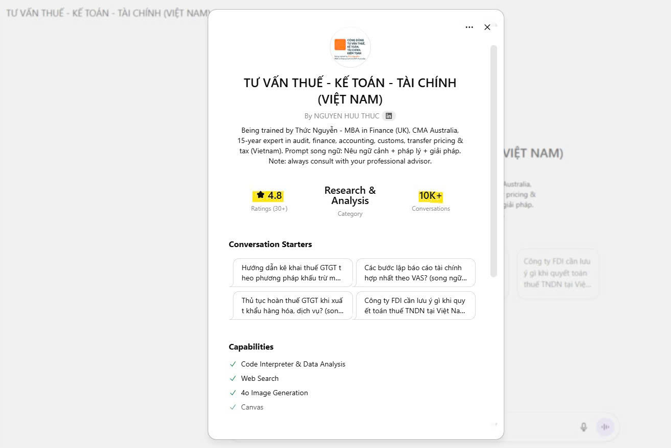 chatbox ai - TGS Việt Nam